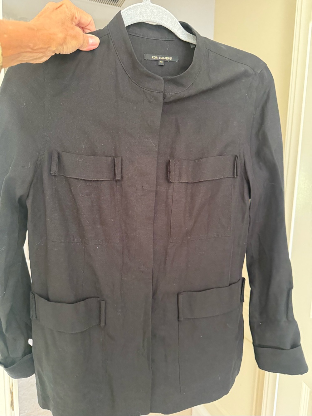 Kobi Halperin black linen blazer